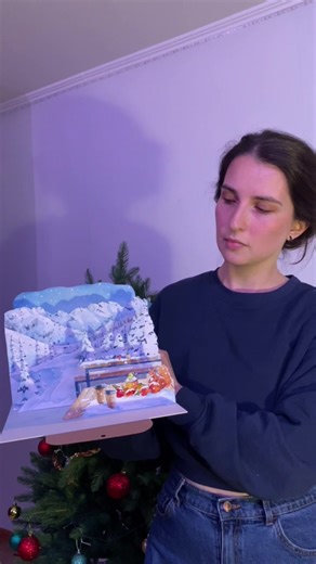 Лицом к лицу, так сказать. Это видео было перед Новым годом снято, выложу тут сейчас 😁 #popupking #открыткасвоимируками #papercutting #warercolorart #алматыподарки