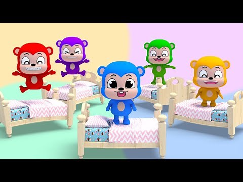 Five Little Monkeys Jumping On The Bed + More Nursery Rhymes English Kids Song | Super Lime And Toys