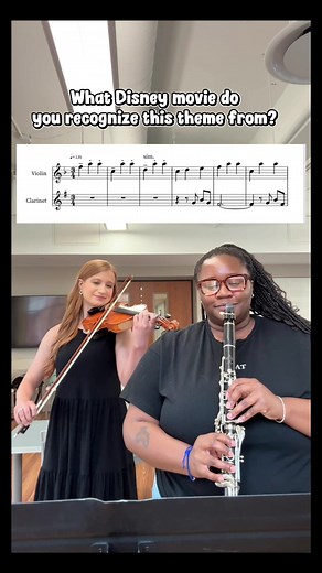 Do you recognize this Disney theme? 🤭🎈 What other Disney songs should me and @girlviolinist do? ♥️ • • • • #clarinet #violinist #clarinetist #disneymovies #clarinetduet