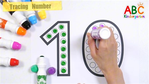 Learning for kids Learn how to write the number 10 and count while listening to