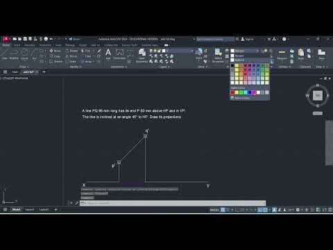 Projection of straight line inclined to one plane.