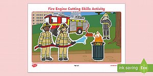 Fire Engine Cutting Skills Activity