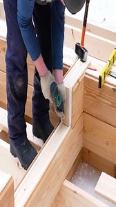 Amazing wooden insulated wall framework connection assembly skills | Handmade construction