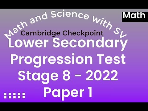 Stage 8 2022 Cambridge Secondary Progression Test Paper 1