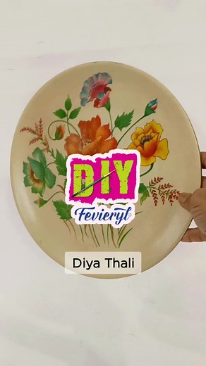11K views · 97 reactions | It’s time to get your art brushes out and paint that perfect Diya Thali you always wished to have!✨ Here’s how you can recreate this DIY using Fevicryl Mouldit, Fevicryl Fabric Glue, Fevicryl Acrylic Colours, and Fevicryl Pearl Metallic Colours. Isn’t this just so beautiful?李 | Hobby Ideas India | Facebook