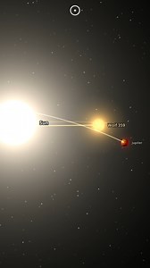 Jupiter orbits a red dwarf which orbits the Sun. Made using Universe Sandbox 2. | Cosmoknowledge