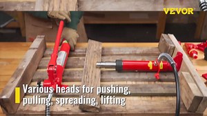 VEVOR 6-Ton Porta Power Kit 47.2 in. Oil Hose Hydraulic Car Jack Ram Autobody Frame Repair Tools GJ2M6TYYFLD000001V0