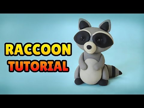 🔴 DIY How to Make RACCOON - Easy Polymer Clay, plastilina and Fondant Cakes Tutorial