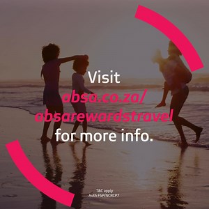 Introducing Absa Rewards Travel. Absa clients can now book accommodation, car hire, flights, and more through our convenient and secure Absa Rewards Travel platform. It’s a one-stop shop! And if you’re an Absa Rewards Member, you can earn up to 30% real cash back on your travel purchases, depending on your Rewards Tier. Plan your holiday with ease in just a few clicks. Book: www.absa.co.za/absarewardstravel Rediscover real living with Absa | Absa South Africa