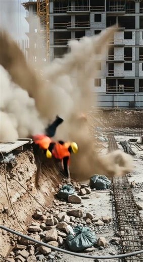 Construction Fail 🚨 Watch this epic collapse caught on camera #disaster #landslide #fail