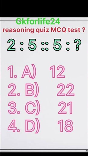 reasoning MCQ test