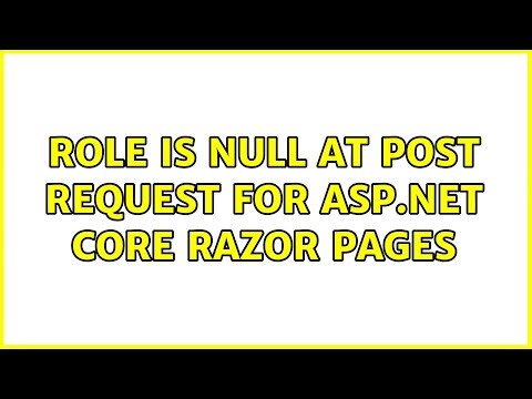 Role is null at Post request for ASP.NET Core Razor Pages