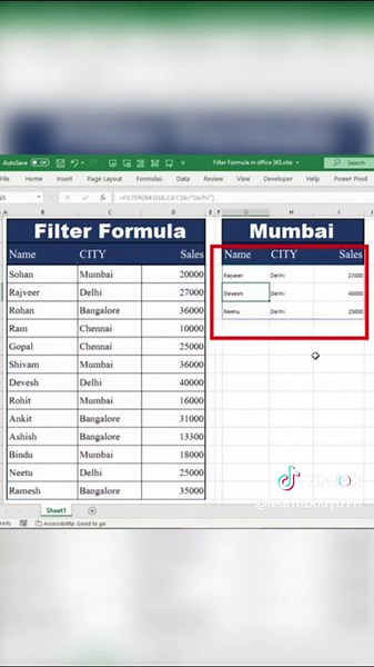 ‏filter formula filter function #foryoupage #viraltiktok #foryou