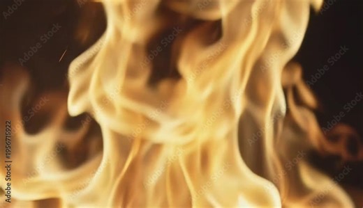 4k Realistic fire closeup, intense flames dancing and swirling, sparks flying outward. Fire realistic Video