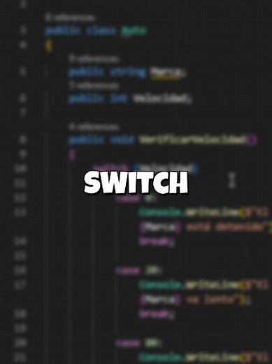 POO 9 #visualstudiocode #csharp #switch #aprendeaprogramar #poo