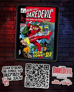 Read the comics that inspired Marvel Television's #DaredevilBornAgain! Scan the QR code here or on Disney+ throughout the season as new issues are added, or go to: https://t.co/mUSJz76puk