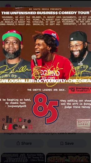 I had a nice time at the 85 S. show. It was so funny then in the morning I had mimosas and got drunk then no motherfucker and ate some good ass catfish shrimp and grits