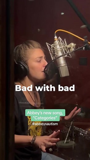 Abbey has been working hard in the studio the last couple months on her new song, called “Categories” all about the way her mind works. Abbey thinks in memories and associates them with feeling words. Instead of saying “I’m scared or mad” she will tell an old memory. She works on expressive language everyday and this song is a just a glimpse into her head and how it works- those memories are then put into categories associating good things with good things and bad things with bad things. She wro