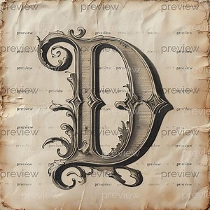 D Ornate Decorative Letter D in Vintage Style - Printable Digital Art for Elegant Decor or Personal Projects - Etsy
