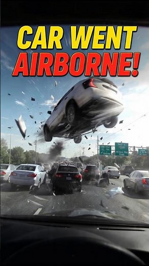 Car Goes Airborne Over 6 Lanes on Long Island! Wild Crash Caught on Camera