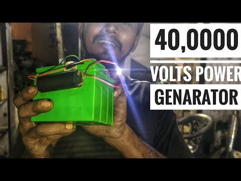 40,000 volts power genarator making at shop || using z4 amaron battry voltage check