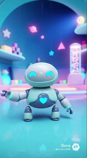 Little Robot Says Hello – AI Short Animation | AI Motion