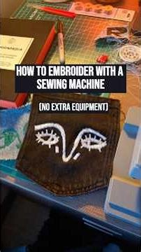 How to embroider with a sewing machine with no extra equipment #shorts #sewing #embroidery #fashion