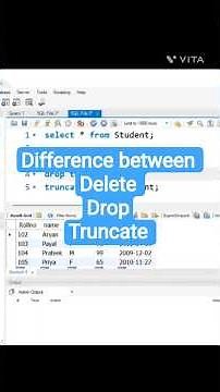 Delete Drop Truncate #sql #sqlcommands #mysql #mysqldatabase #delete #droptable #truncate #viral