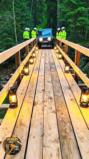 From Broken to Unstoppable 🚧➡️🚗 Epic Wooden Bridge Restoration & First Car Crossing!” #shorts