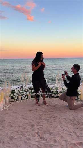 Beautiful Sunset Proposal in Playa del Carmen