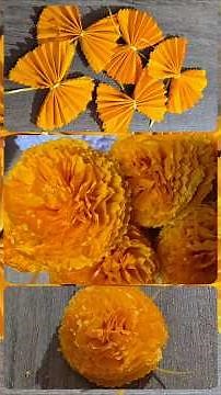 How to make marigold flowers with tissue paper #shorts #dayofthedead #crafts