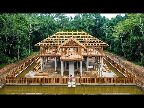 She Can Do It All: The Empowered Woman Builds a Unique Wooden Villa with Distinctive Architecture