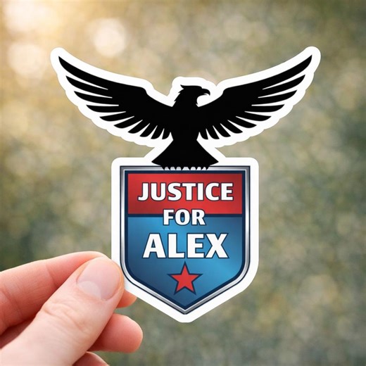 Justice for Alex Sticker | Eagle Emblem Protest Decal | Political Activist Sticker | Freedom & Accountability Vinyl Sticker | Kiss Cut Decal - Etsy