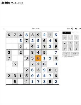 NYT Easy level Sudoku Speed Solve Challenge for May 23, 2026