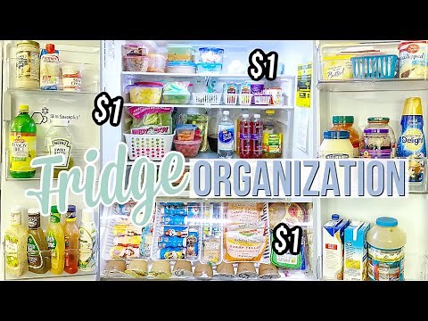 DOLLAR TREE REFRIGERATOR ORGANIZATION IDEAS! CLEAN & ORGANIZE WITH ME | TIPS TO ORGANIZE A FRIDGE