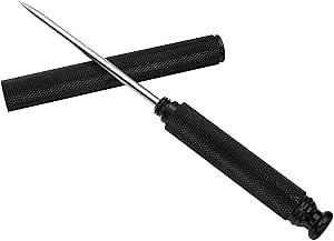 Stainless Steel Ice Picks Crushed Ice Tool With Safety Cover Bar Tools Ice Crushers Chisel Ice Cube Awl Sharp Cone With Non-Slip Handle (Black)