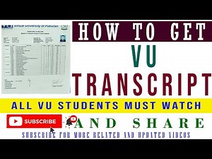 How to Get Your Virtual University (VU) Transcript/Result Card – Complete Guidance | VU Transcript