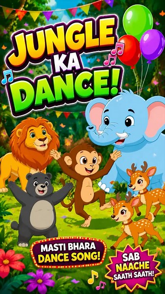 Jungle Dance 🐘🦁🐵 | Hindi Kids Song | Shorts