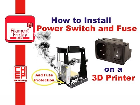 How to install IEC AC Plug Switch Fuse module on a 3D Printer for Fuse Protected Power