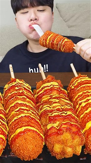 ASMR:Crunchy Corn Dog eating ll #mukbang #food #viral #shorts #tiktok #foryou