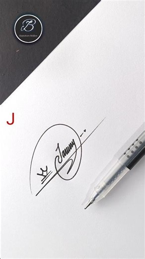 Stylish J Letter Signature Idea | Cursive Signature