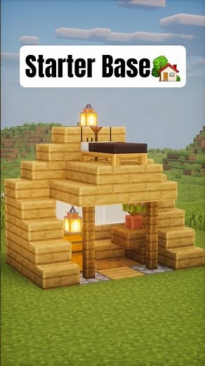 Minecraft Starter House Build Tutorial 🏠| Easy Survival Base Idea | #Minecraft