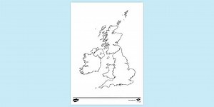 UK Borders Map Colouring Sheet