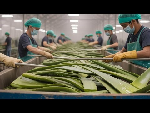 How Millions of Aloe Vera Leaves Are Harvested and Processed | Aloe Vera Farming and Processing