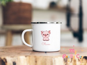 Pig Mug Personalized Custom Mug Pig Gift Enamel Pig Mug Pig Coffee Mug Pig Coffee Cup Pig Tea Cup Enamel Mug Gift for Kids Farm Animal Mug - Etsy