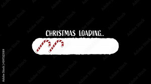 Candy cane Christmas loading bar animation, isolated on a transparent background