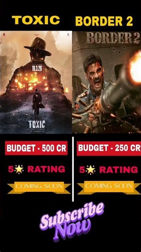 border 2 vs toxic movie box office collection comparison / budget #border2 #toxic #shorts