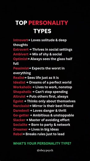 Everyone has a type.Few know which one they truly are.#personalitytypes#psychologyfacts#selfaware