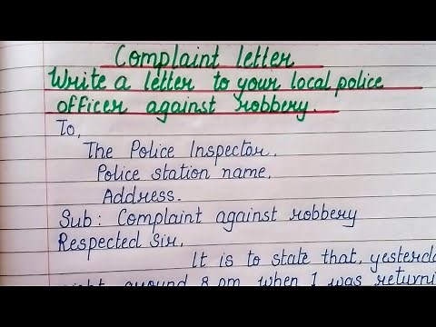 Write a letter to local Police officer complaint against robbery | complaint letter| Formal letter