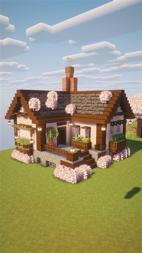 🌸 Minecraft Cherry Blossom House 🌸 Easy Survival Build! #minecraftshorts #minecraftbuilding #house